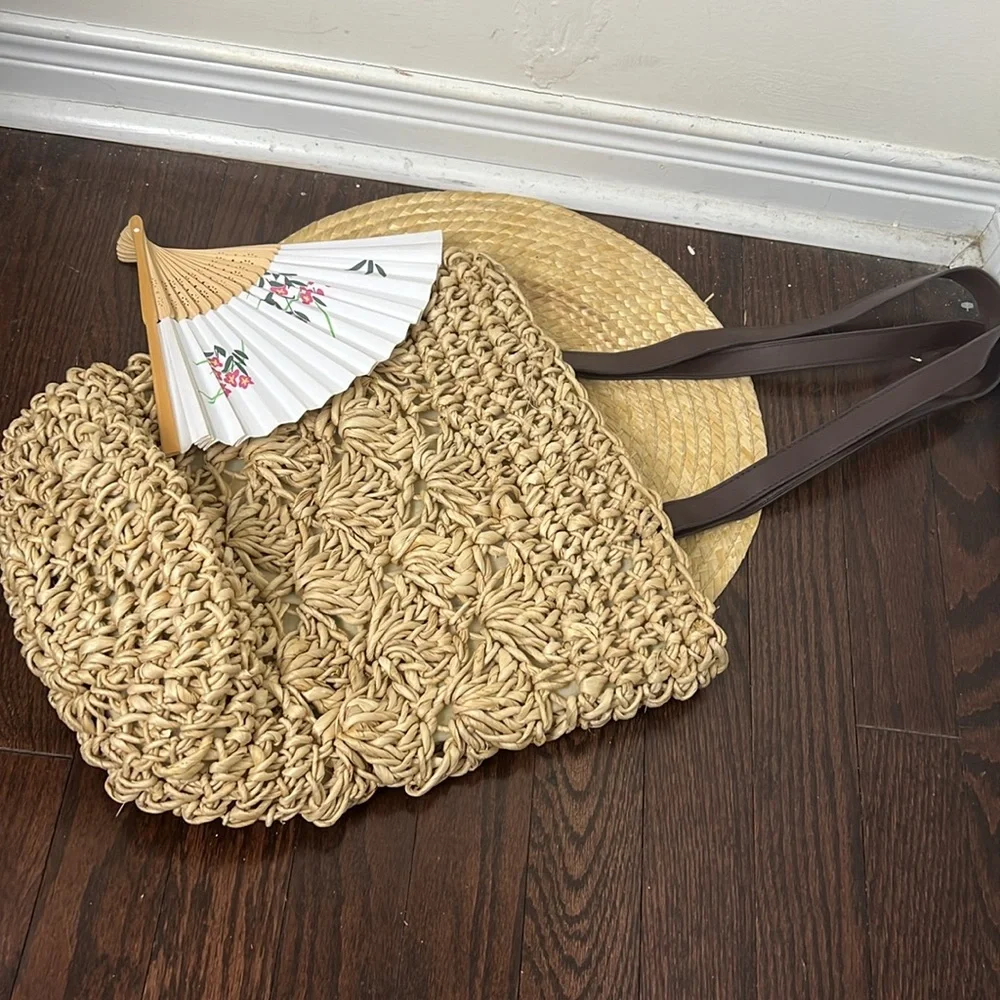 Vintage shoulder Cottagecore Straw Bag - Picture 10 of 10
